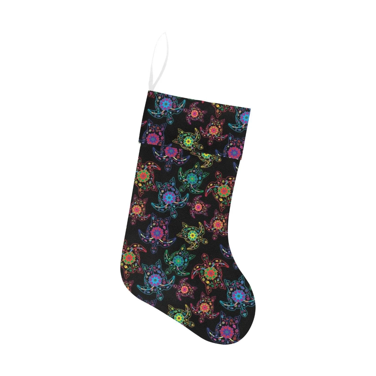 Neon Floral Turtles Christmas Stocking