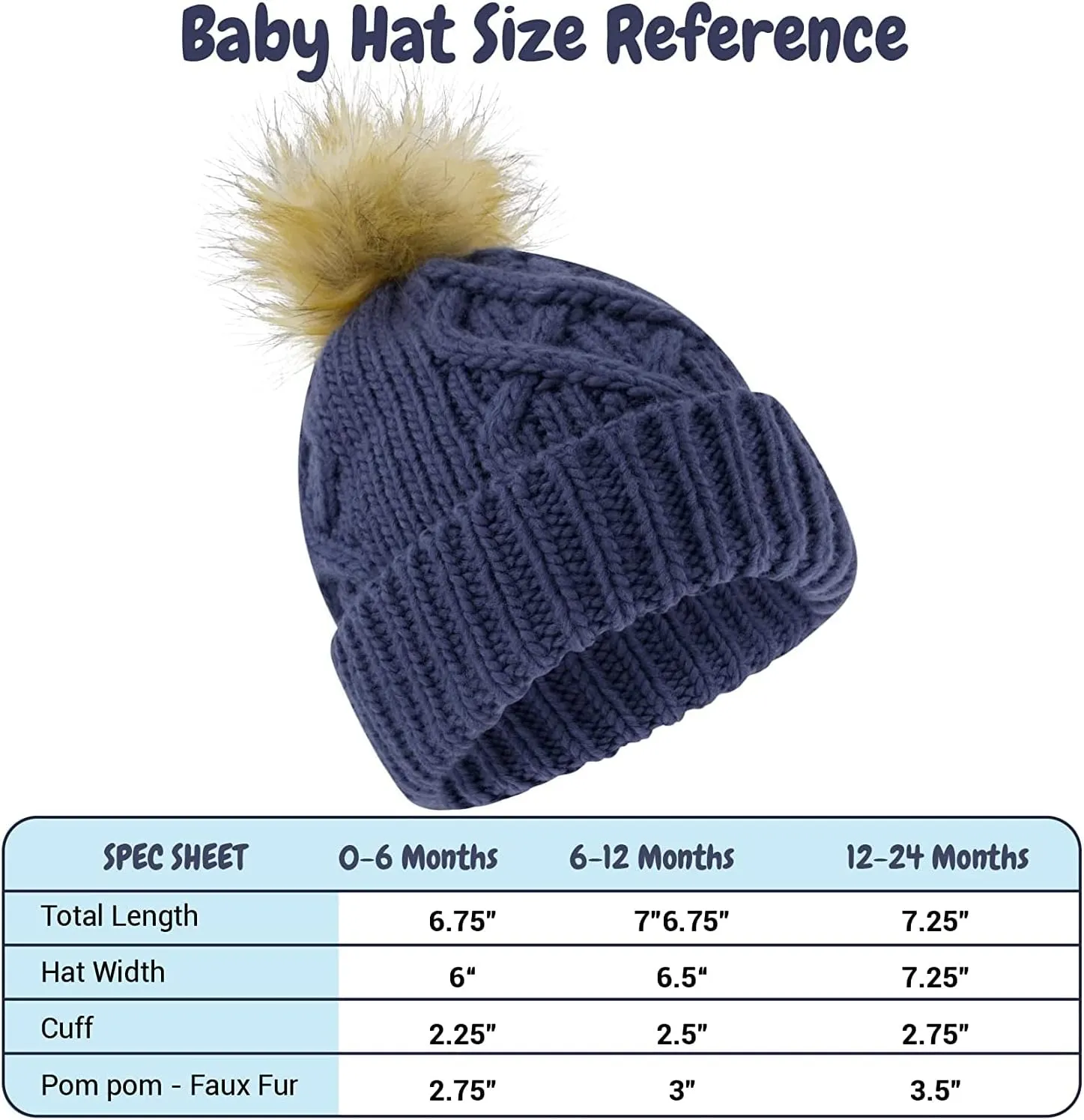 Newborn to Toddler Winter Hat and Mitten Set - Boy and Girls Fleece Lined Baby Hat - 0-6, 6-12, 12-24 Months
