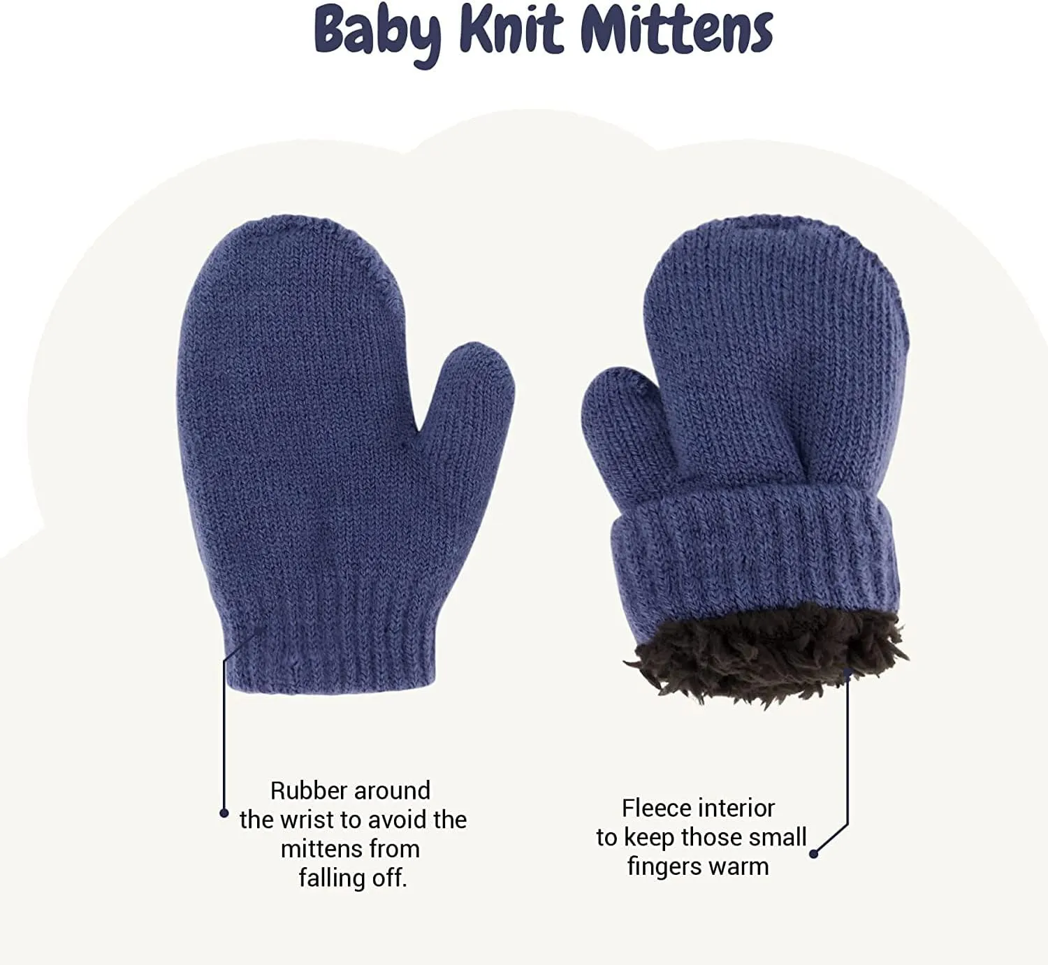 Newborn to Toddler Winter Hat and Mitten Set - Boy and Girls Fleece Lined Baby Hat - 0-6, 6-12, 12-24 Months