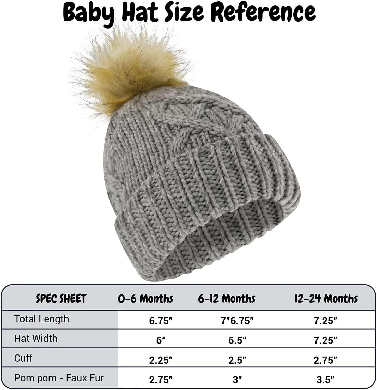 Newborn to Toddler Winter Hat and Mitten Set - Boy and Girls Fleece Lined Baby Hat - 0-6, 6-12, 12-24 Months