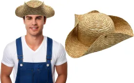 Nicky Bigs Novelties Adult Straw Tricorn Hat Adjustable Colonial, Pirate, & Southern Wide-Brim Hat for Men & Women Gardening, Outdoor Work, Historical Reenactment, Cosplay, & Costume Accessory