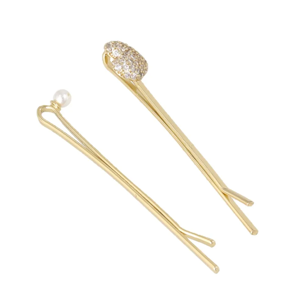 Pave Heart Hairpin Set