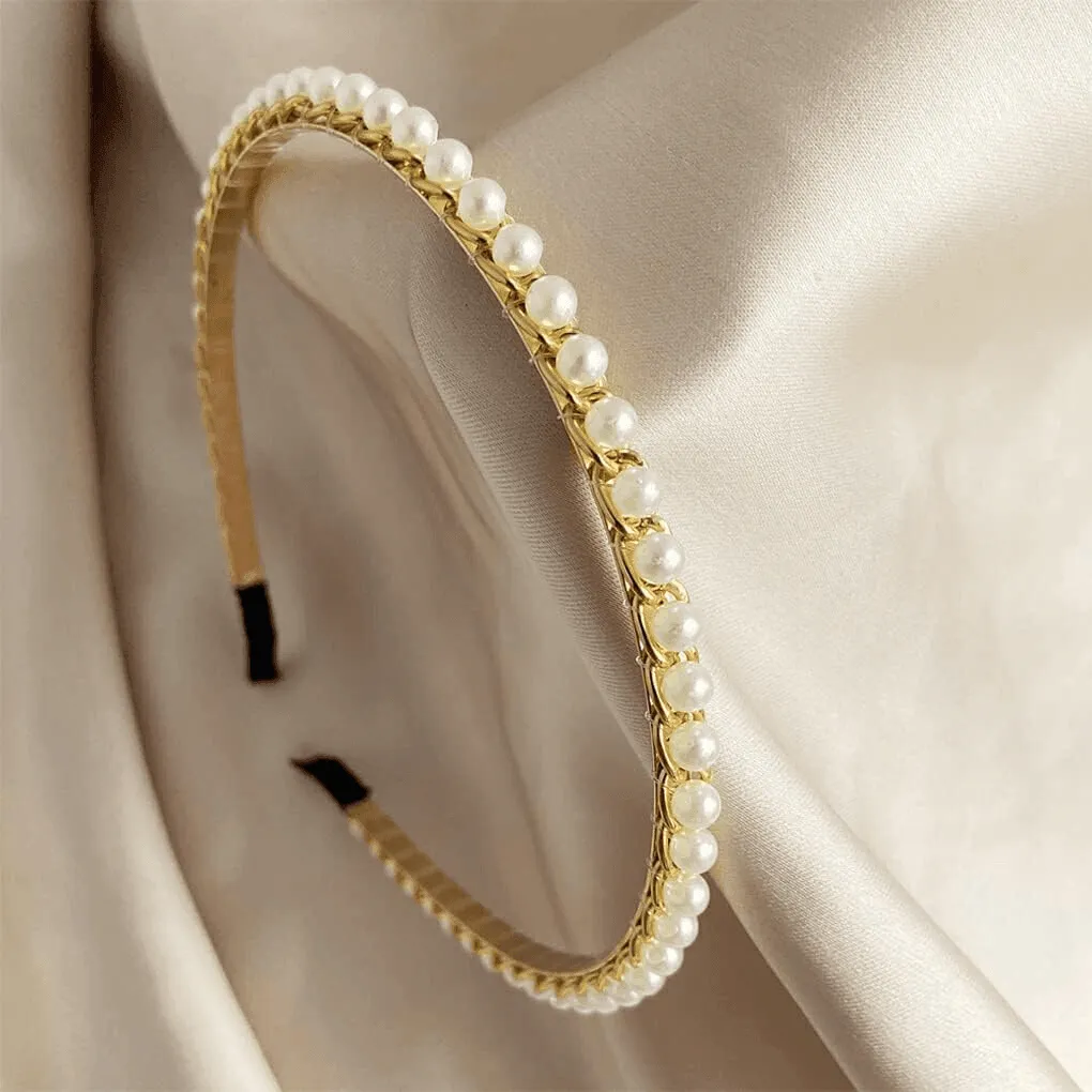 Pearl Hairband For Women Simple Elastic Headband - 1 Pcs (KT-80-523)