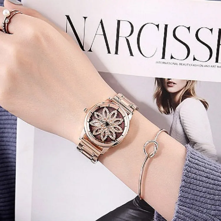 Rotatable Dial Quartz Women's Watch