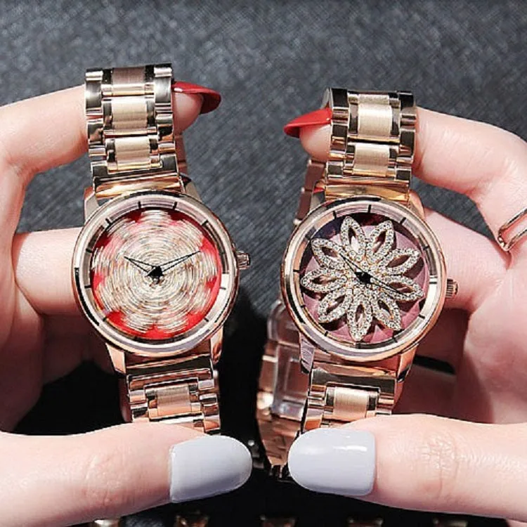 Rotatable Dial Quartz Women's Watch