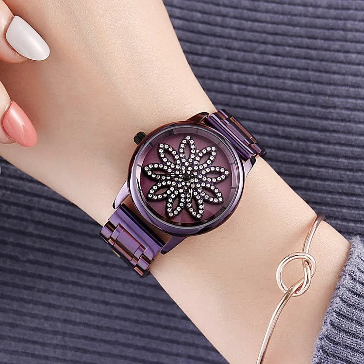 Rotatable Dial Quartz Women's Watch