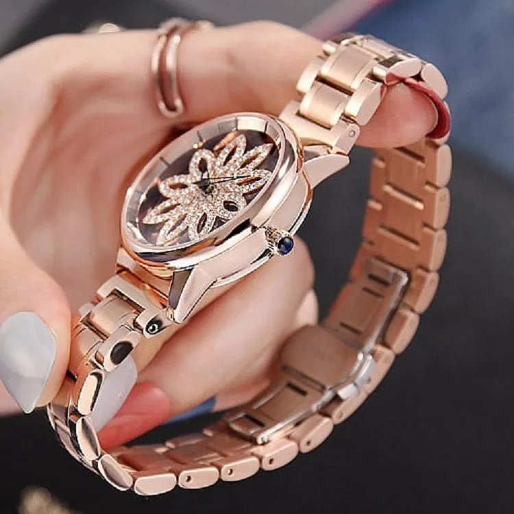 Rotatable Dial Quartz Women's Watch