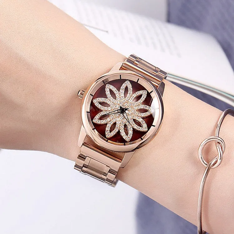 Rotatable Dial Quartz Women's Watch