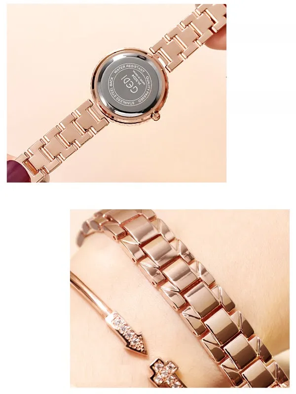 Shell Surface with Small Drill Women's Watch