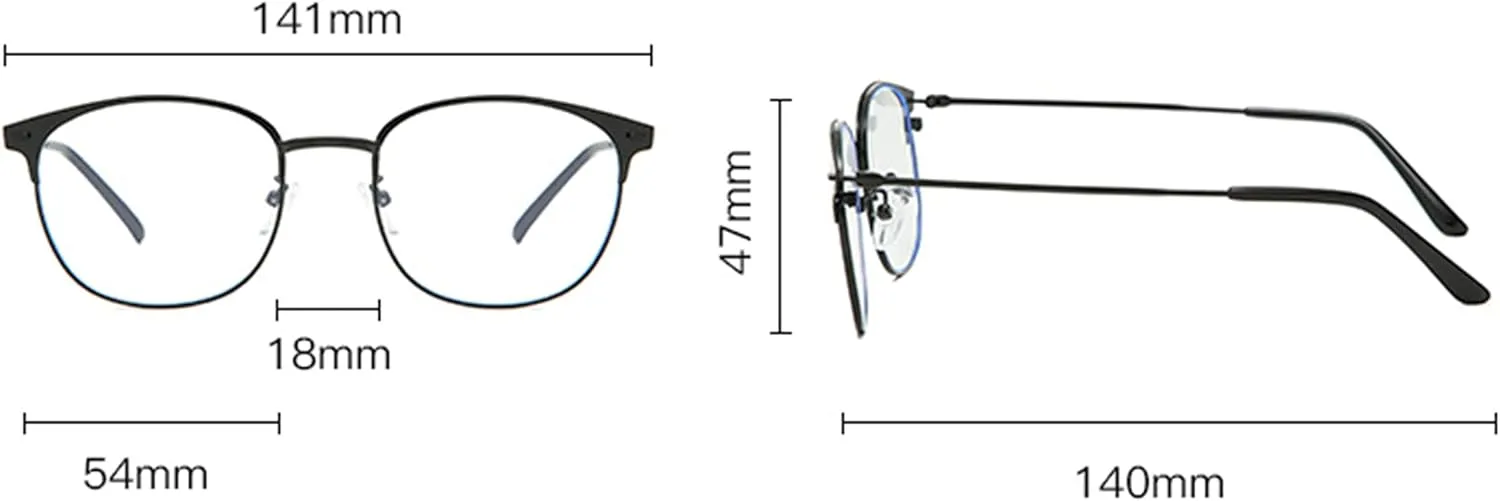Shiratori New Vintage Fashion Half Frame Semi-Rimless Clear Lens Glasses