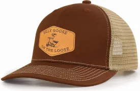 Silly Goose Hat On The Loose Silly Goose University Funny Gifts Gods Silliest Goose Leather Patch Hat