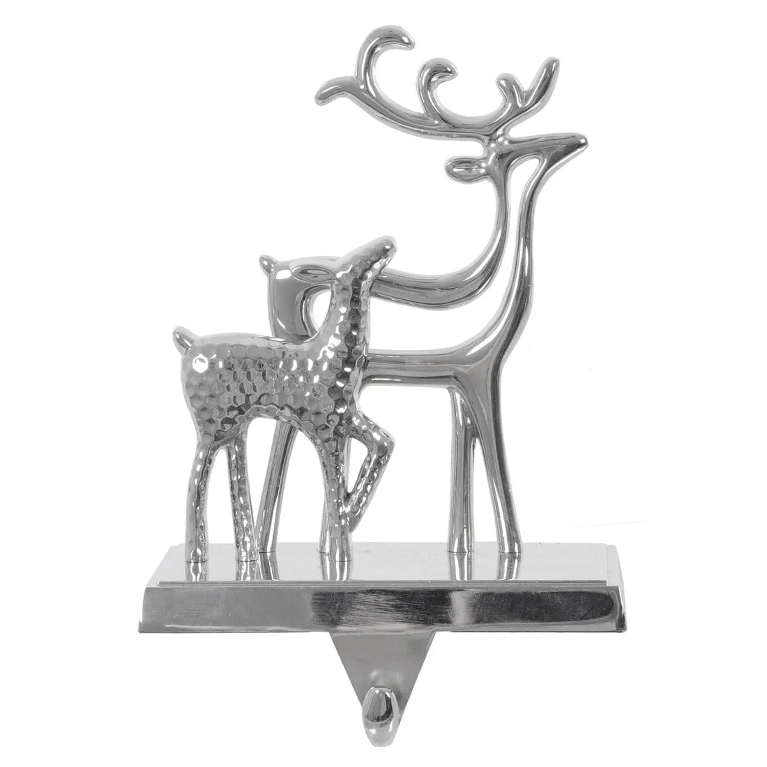 Silver Christmas Stocking Hanger Mantel Shelf Decoration