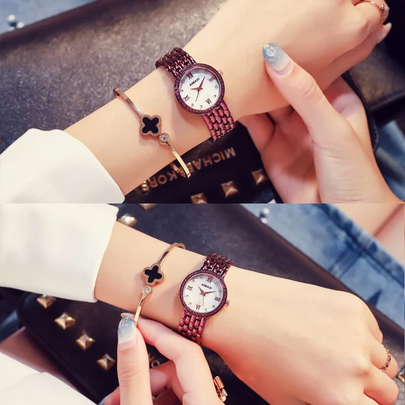 Small&Simple Diamond-inlaid Women's Watch