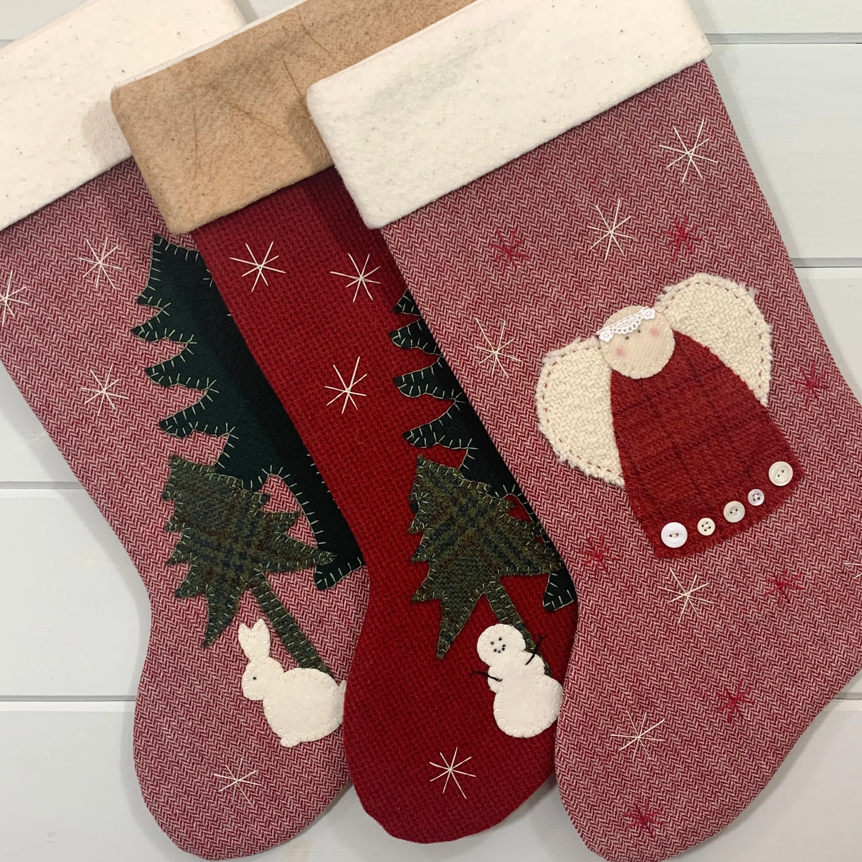 Snowman in the Pines Christmas Stocking