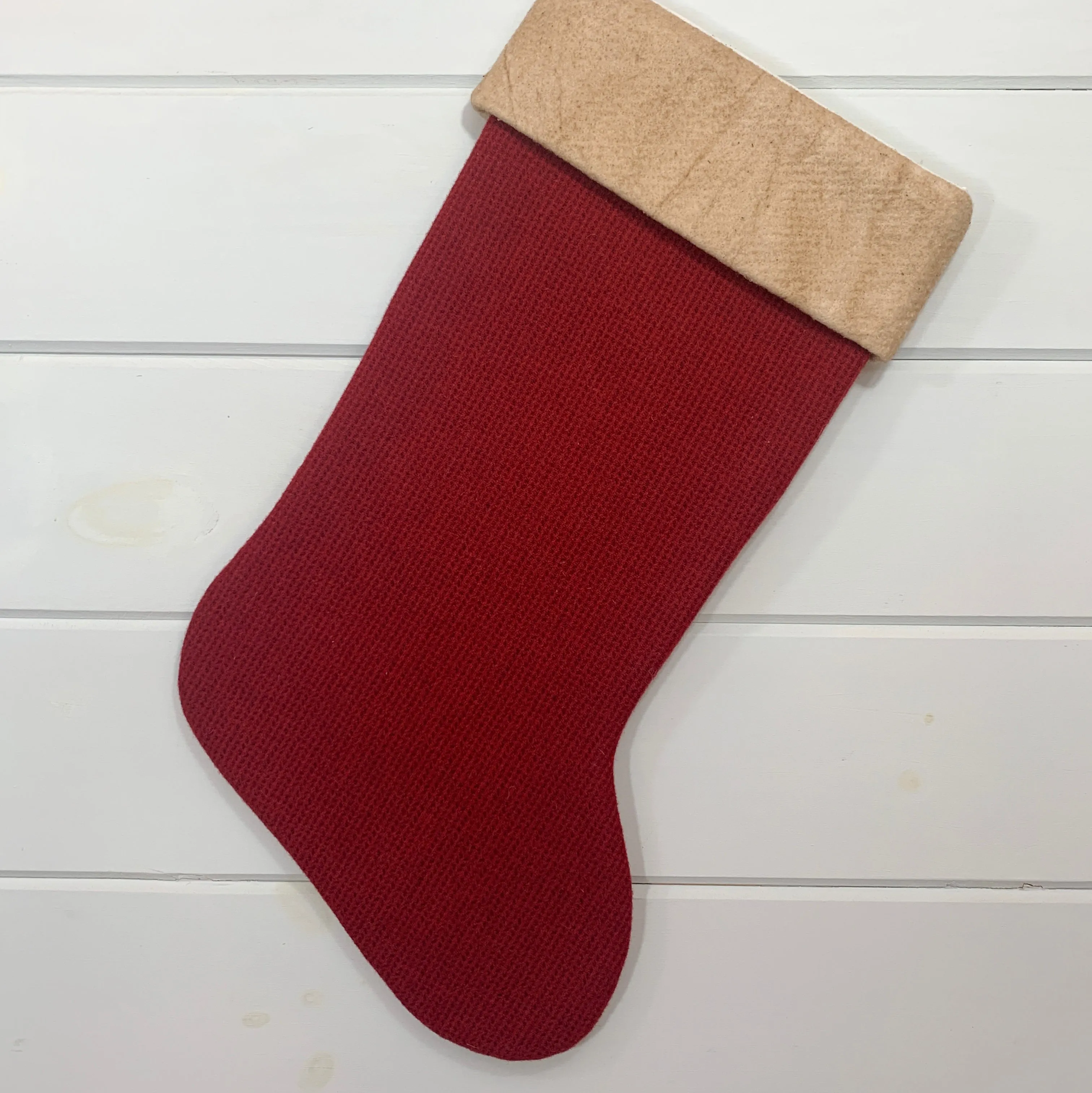 Snowman in the Pines Christmas Stocking