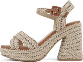 Soda Yara ~ Square Open Toe Crisscross Band Ankle Strap High Heel Sandal