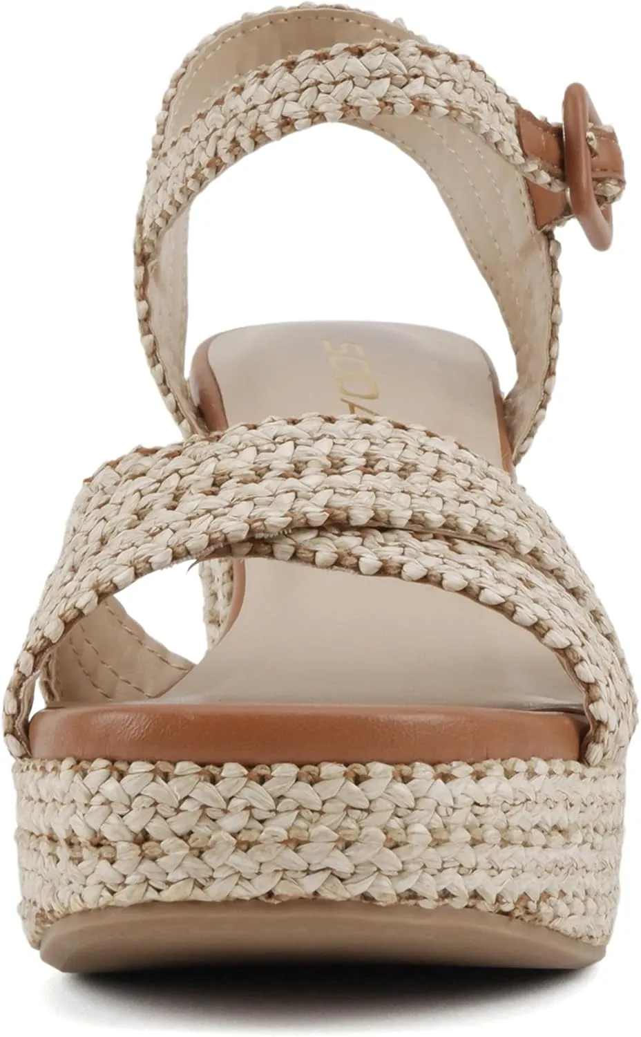 Soda Yara ~ Square Open Toe Crisscross Band Ankle Strap High Heel Sandal