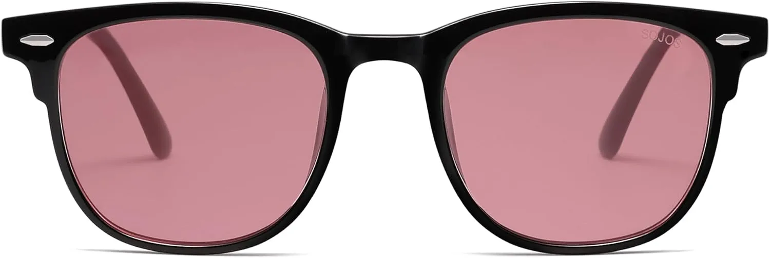 SOJOS Retro Vintage Square Polarized Sunglasses for Women Men UV Protection Lens TR90 Frame Sunglasses SJ2112