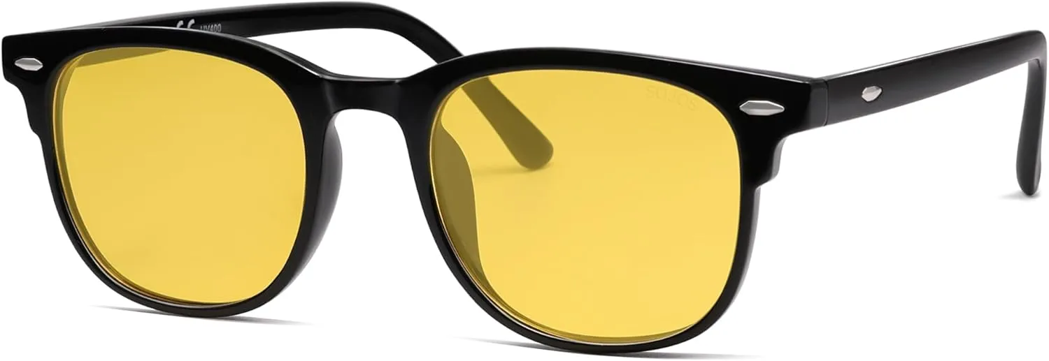 SOJOS Retro Vintage Square Polarized Sunglasses for Women Men UV Protection Lens TR90 Frame Sunglasses SJ2112