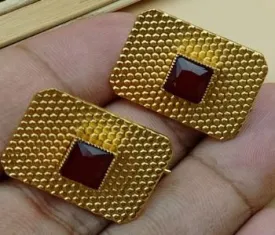 Square flat Waterproof material earrings in colored stone with waterproof chain necklaces