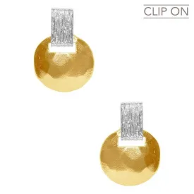 Textured clip on earring
