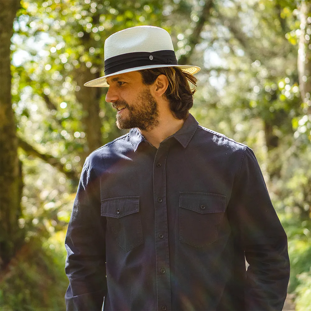 Toyo Safari Fedora with Black Band - Ivory
