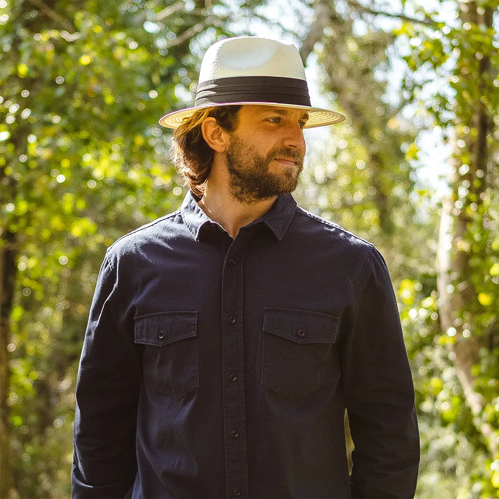 Toyo Safari Fedora with Black Band - Ivory