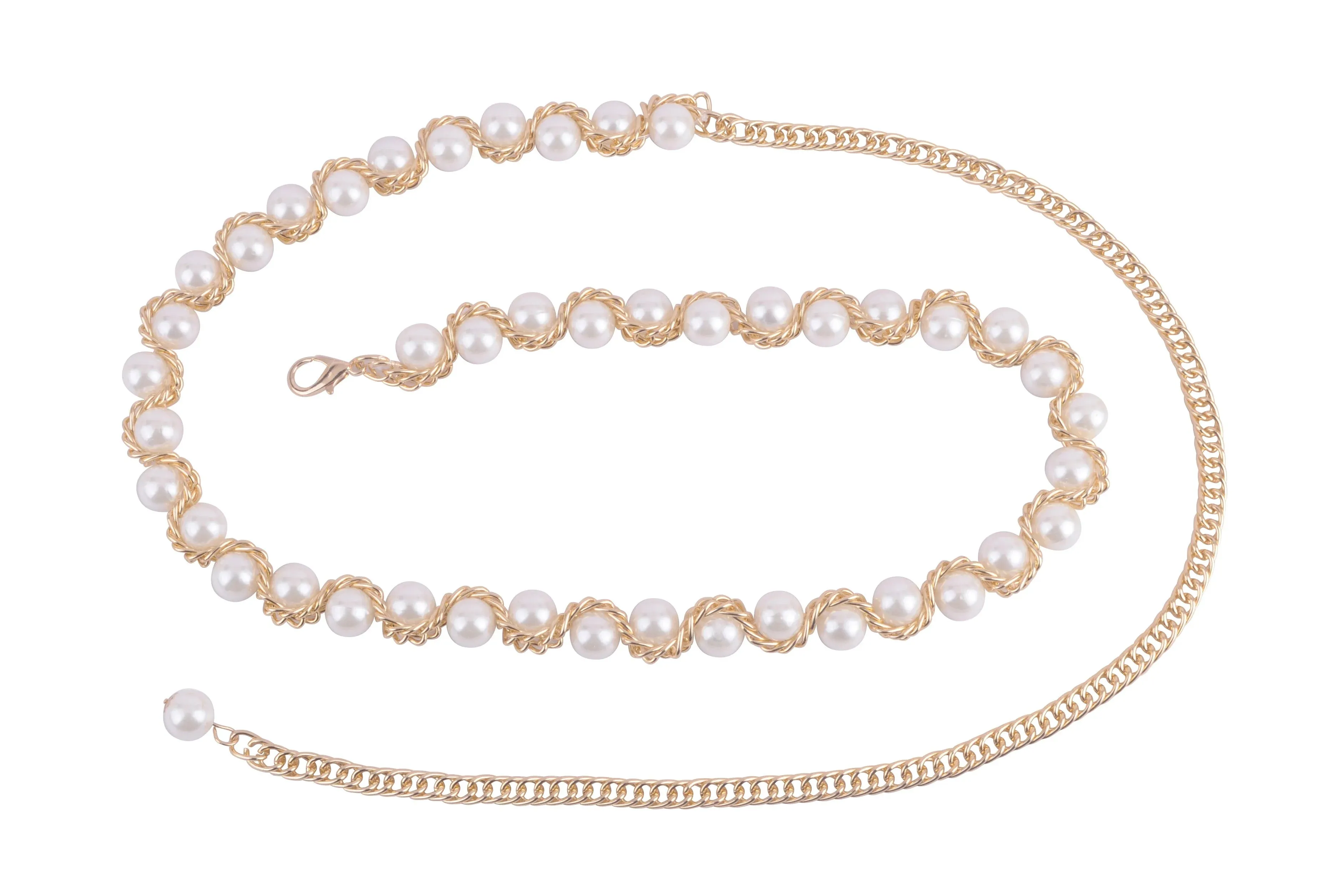 Twist Pearl Link Chain Belt
