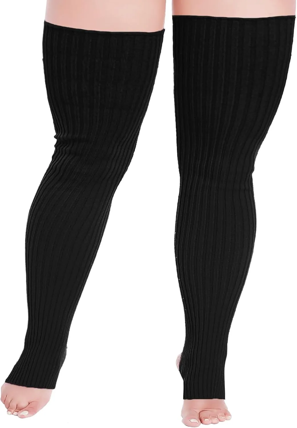v28 Plus Size Knit Leg Warmer Women Thick Thigh High Boot Extra Long Large Socks