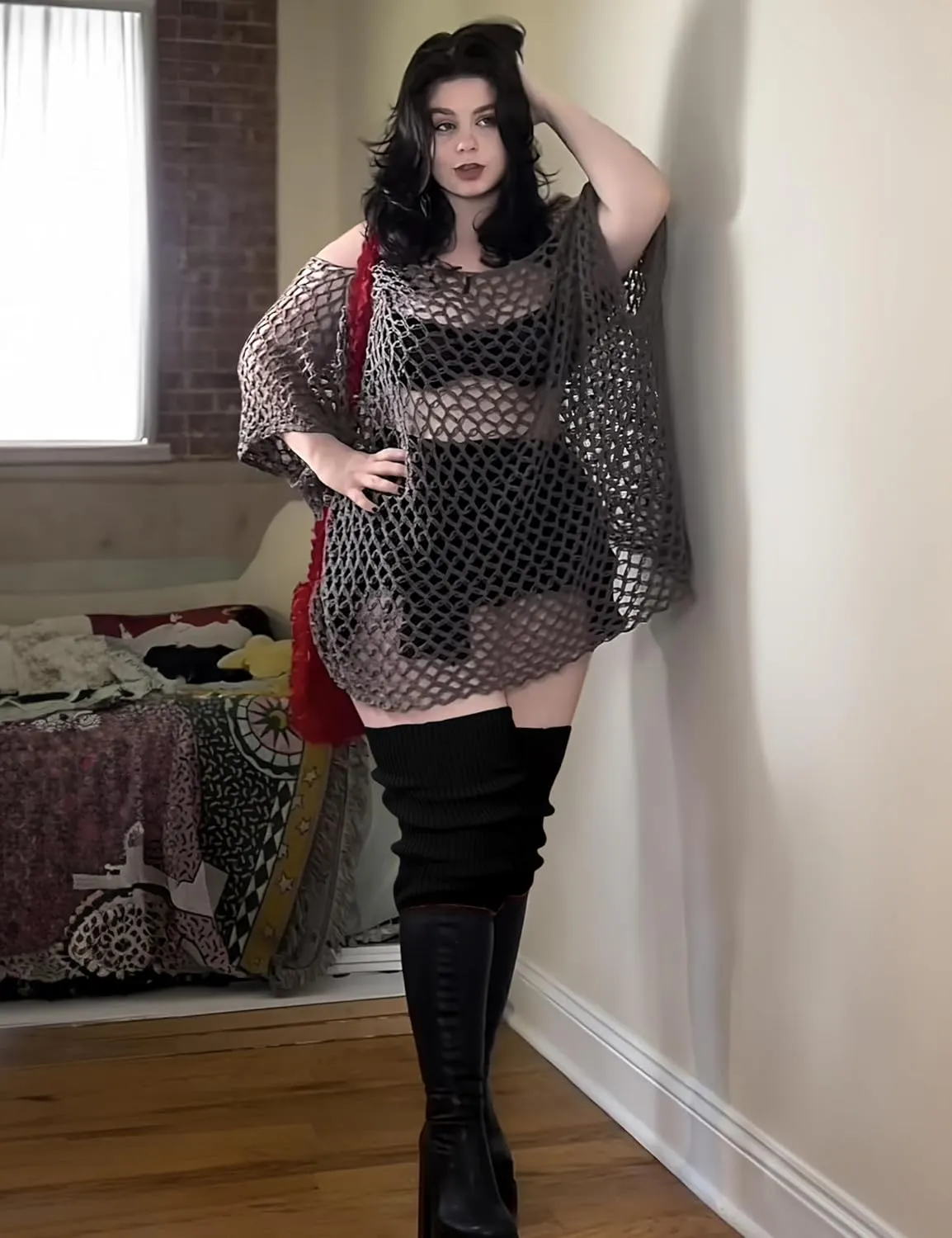 v28 Plus Size Knit Leg Warmer Women Thick Thigh High Boot Extra Long Large Socks