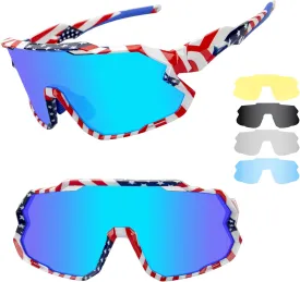 Vipers Polarized Sports Sunglasses for Men & Women with 4 Lenses UV400, Lightweight, Cycling Glasses for Running Fishing Bike