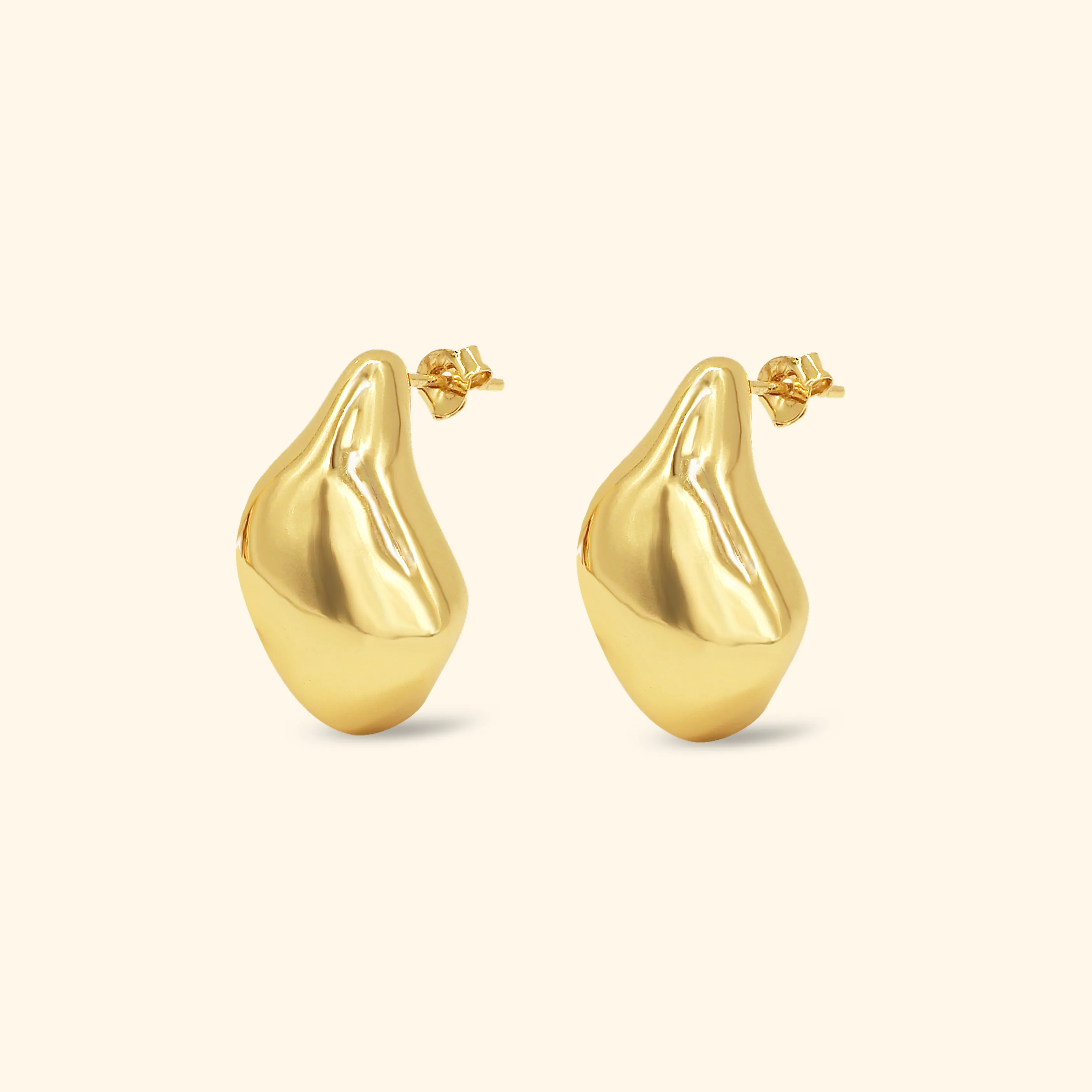 Water Droplet Stud Earrings Size L
