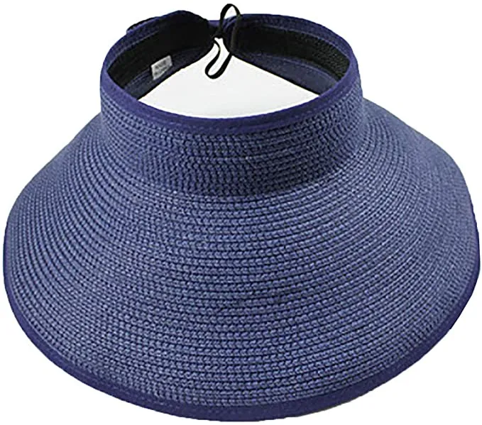 Wide Brim Floppy Roll Up Beach Straw Sun Hat with Bow Detail