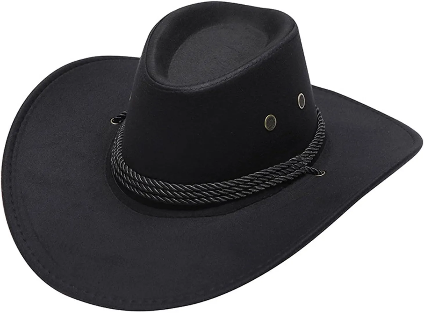 Women Men Felt Wide Brim Western Cowboy Hats Belt Buckle Panama Cap Fedora Hats with Belt for Country Fashion