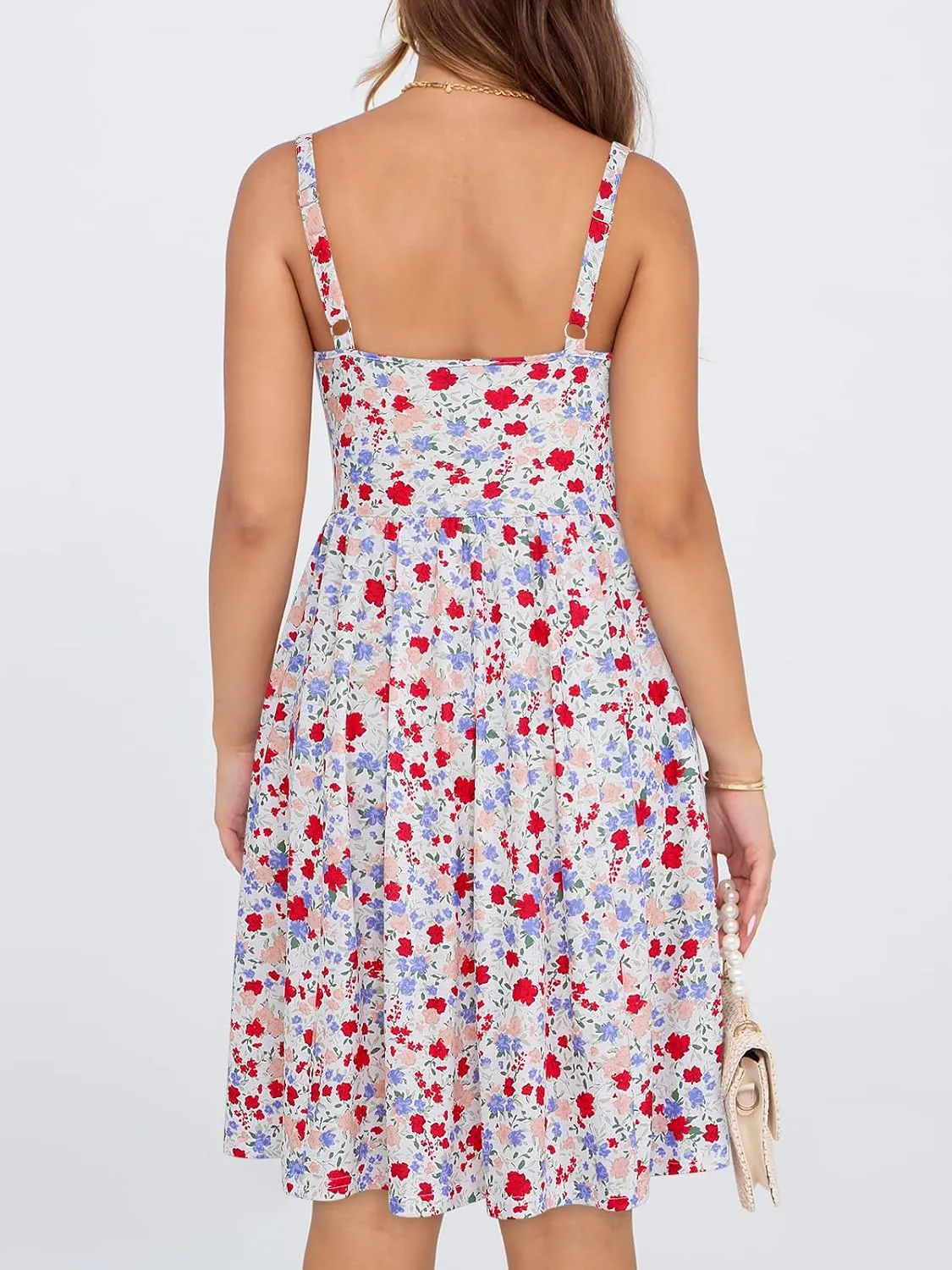 Womens Summer Mini Corset Casual Dresses Spaghetti Straps Lace Up Beach Vacation Sundress with Pockets
