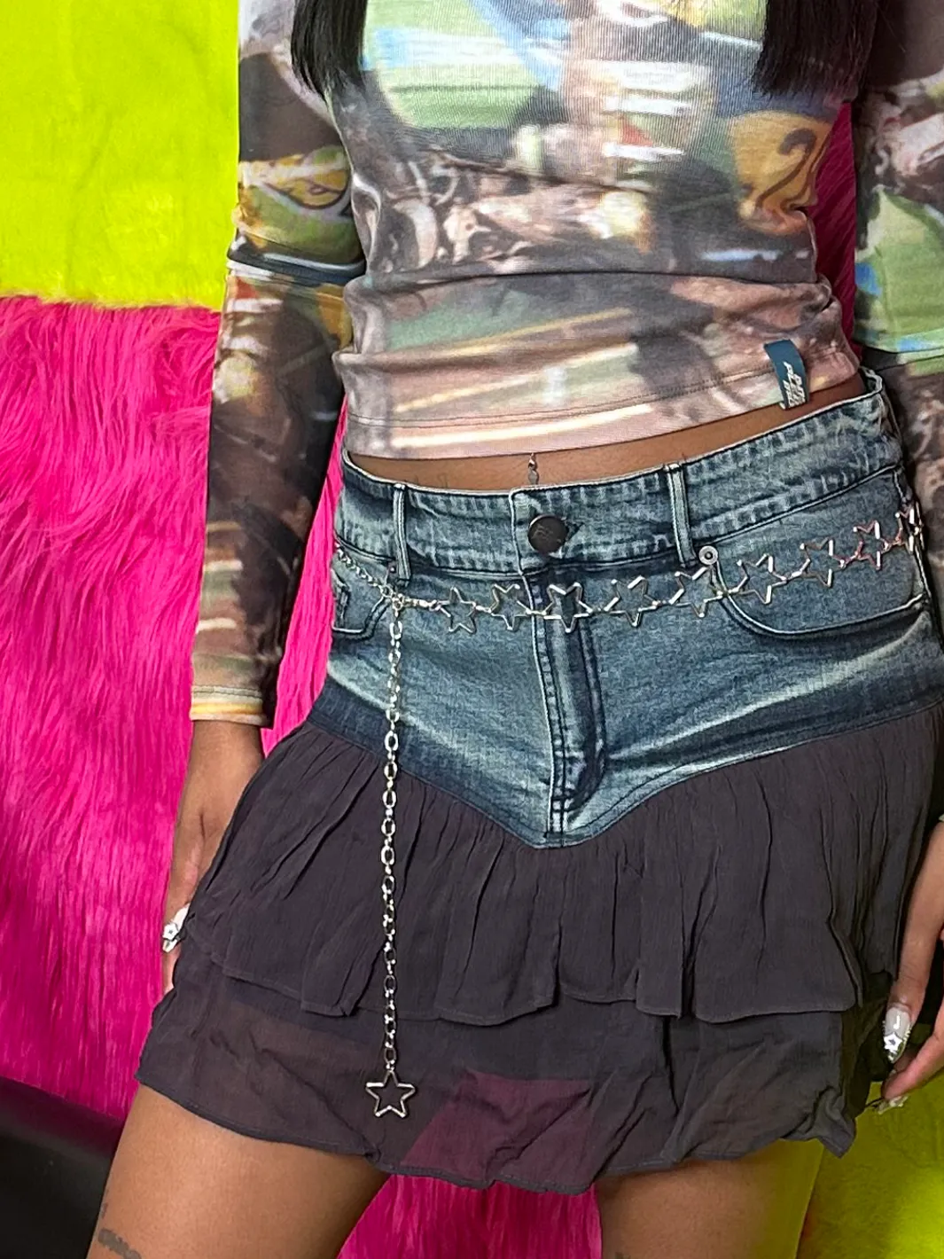 Y2K STAR CHAIN BELT