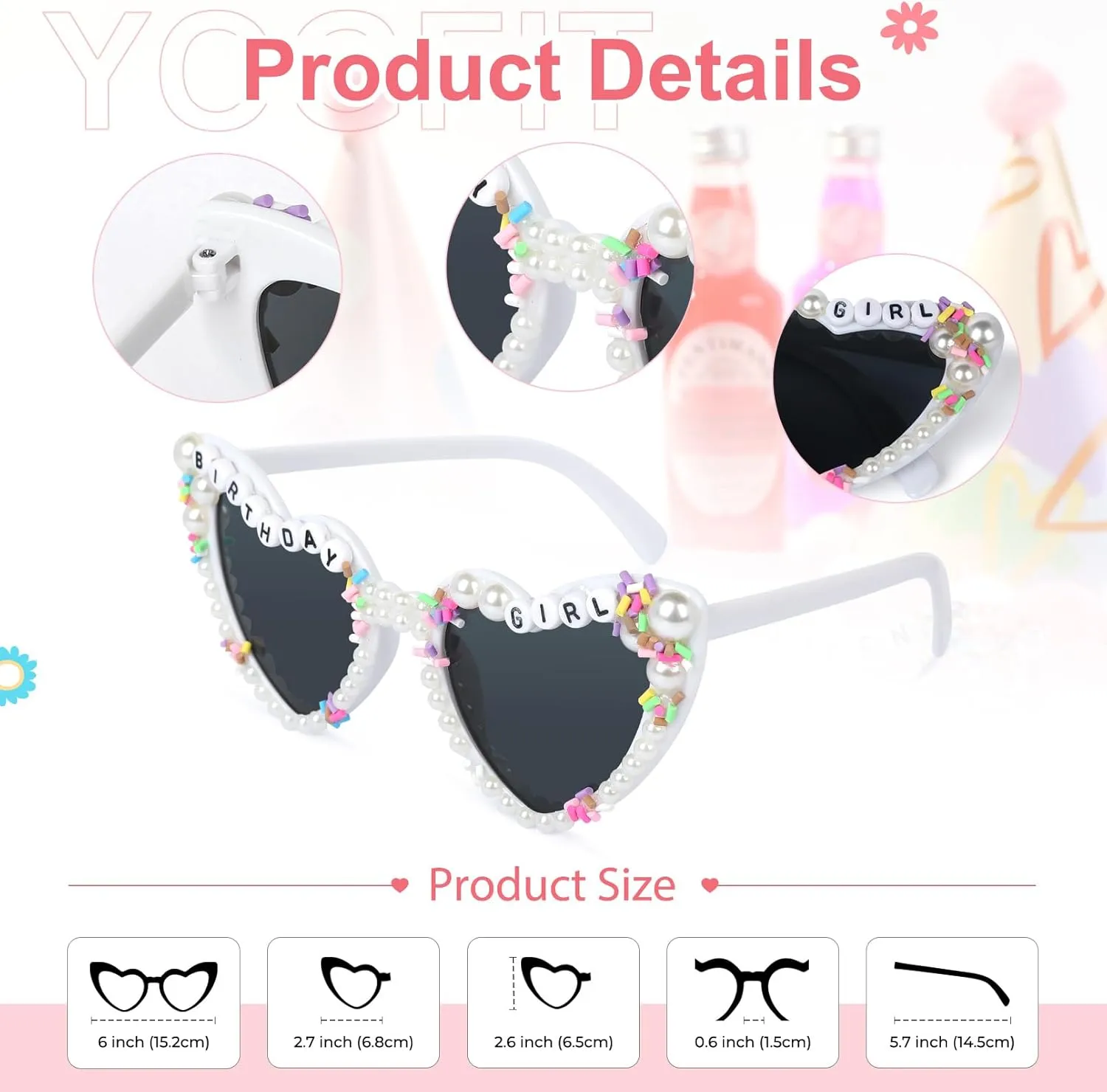YOGFIT Birthday Glasses for Women, Birthday Party Gifts Accessories 'Birthday Queen' Birthday Sunglasses for Happy Birthday