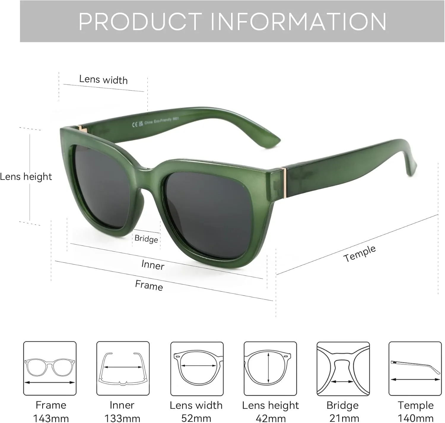 ZENOTTIC Retro Square Polarized Sunglasses for Women Vintage Sun Glasses UV400 Protection Trendy Shades Fashion Style